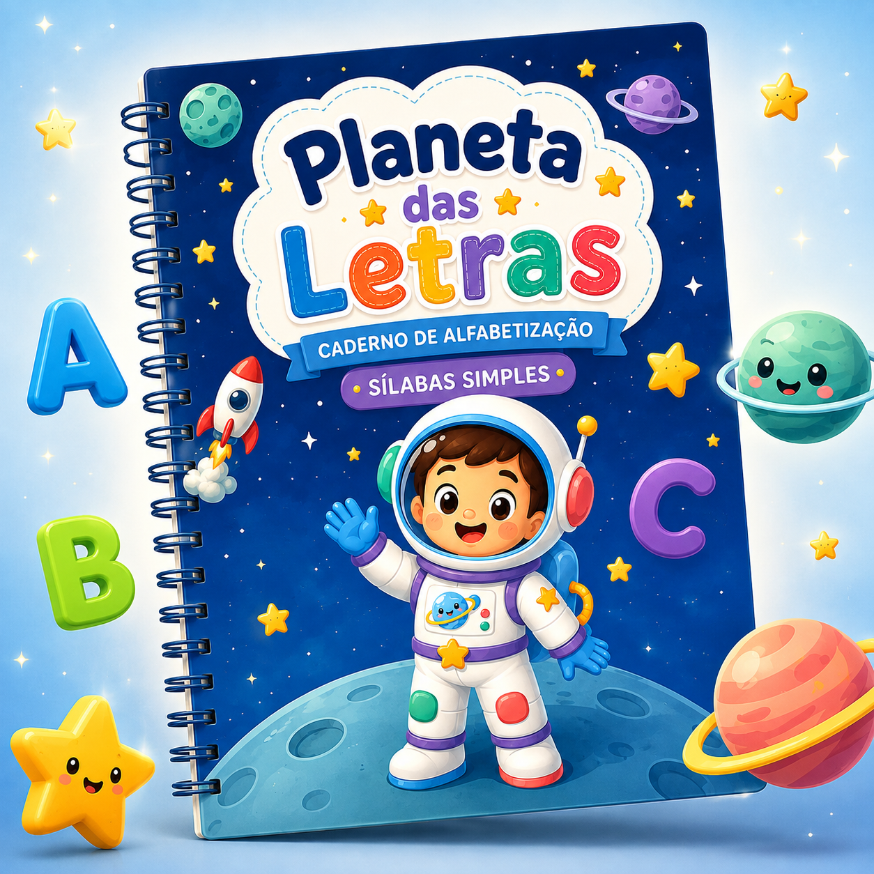 Capa do caderno Sílabas Simples — Planeta das Letras